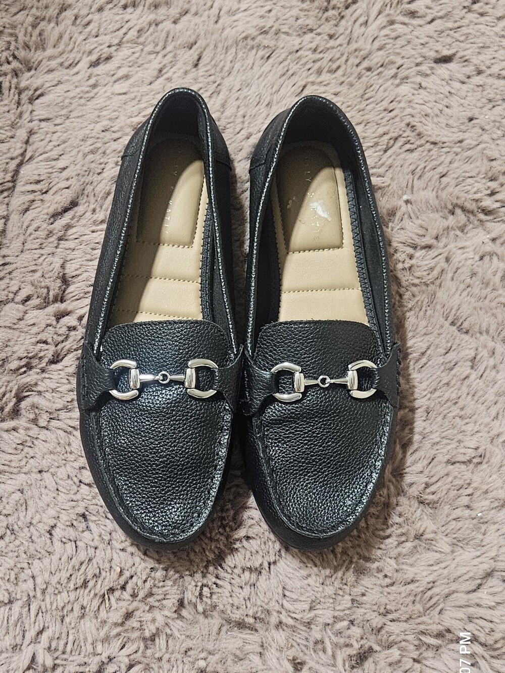Kelly And Katie Women's Black Leather Snaffle Horse Bit Loafers